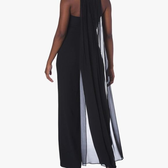 Rossini Halter Jumpsuit with Chiffon - Picture 2 of 11